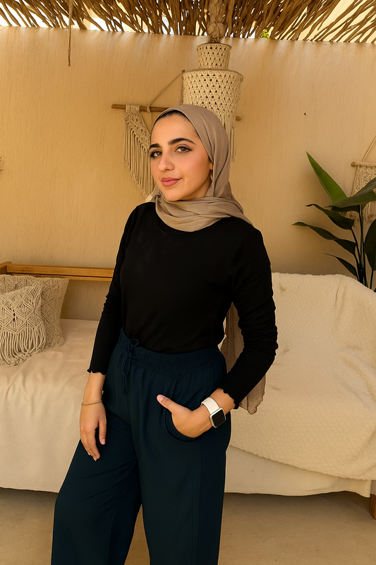 Black Basic top - Long sleeves