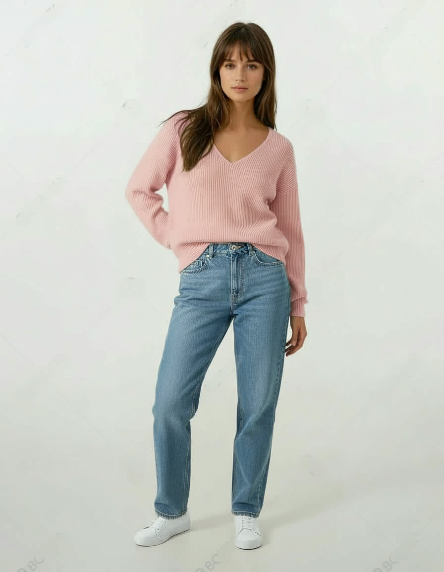 Light Rose V Neck Sweater