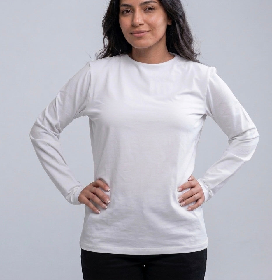 Basic Long Sleeve T-Shirt - White