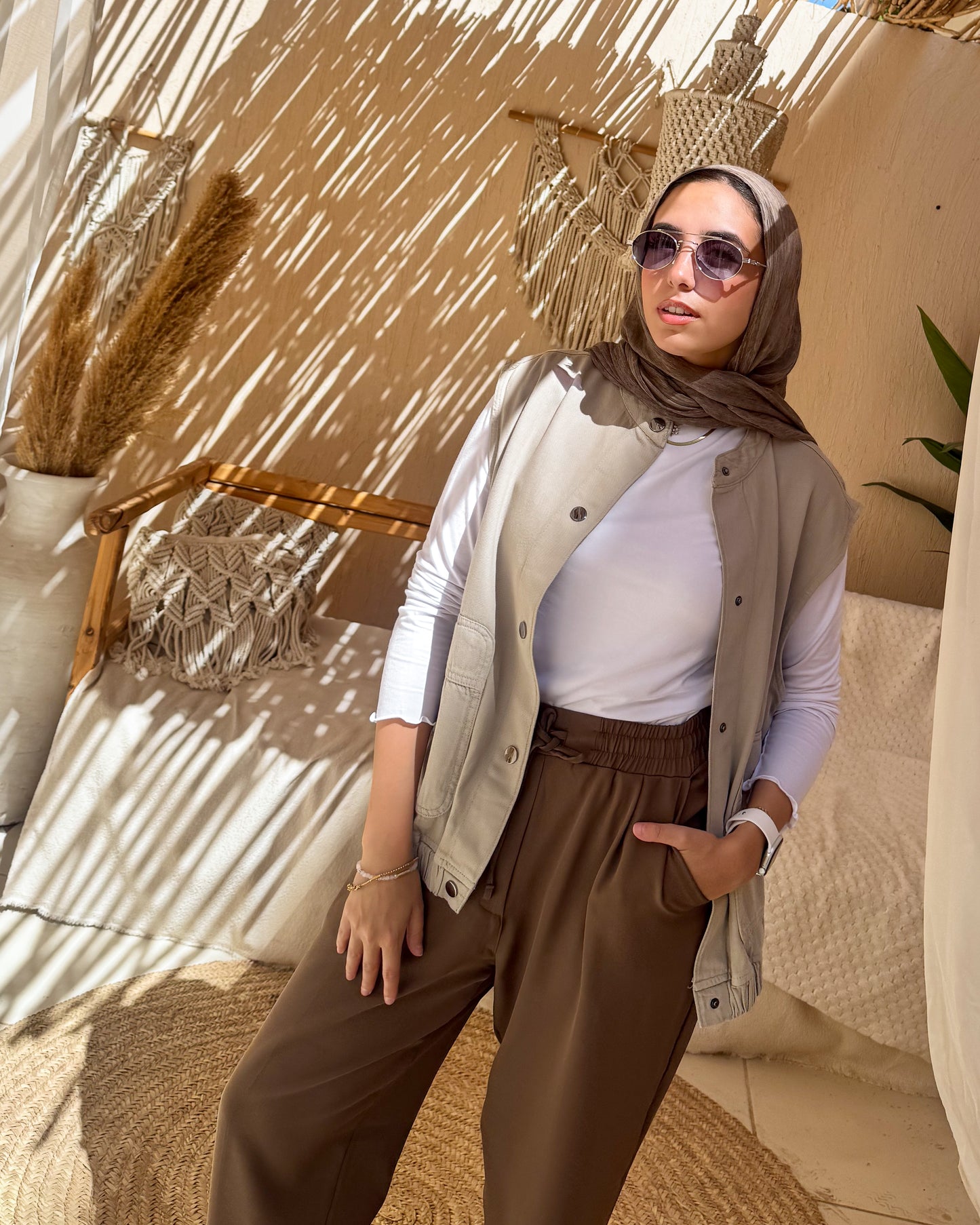 Pleated Brown Pants
