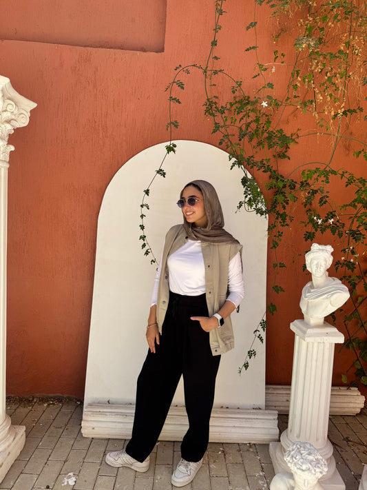 Black Pleated Sweatpants - Casual Chic