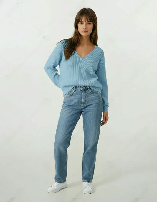 Baby Blue V Neck Sweater