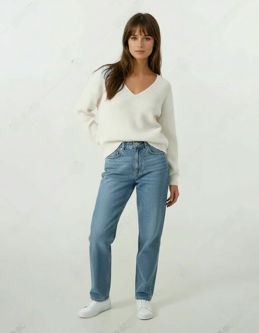 Off-White V Neck Sweater