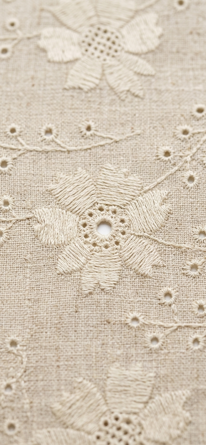 Embroidered Linen Pants with Separate Lining –  Wide-Leg