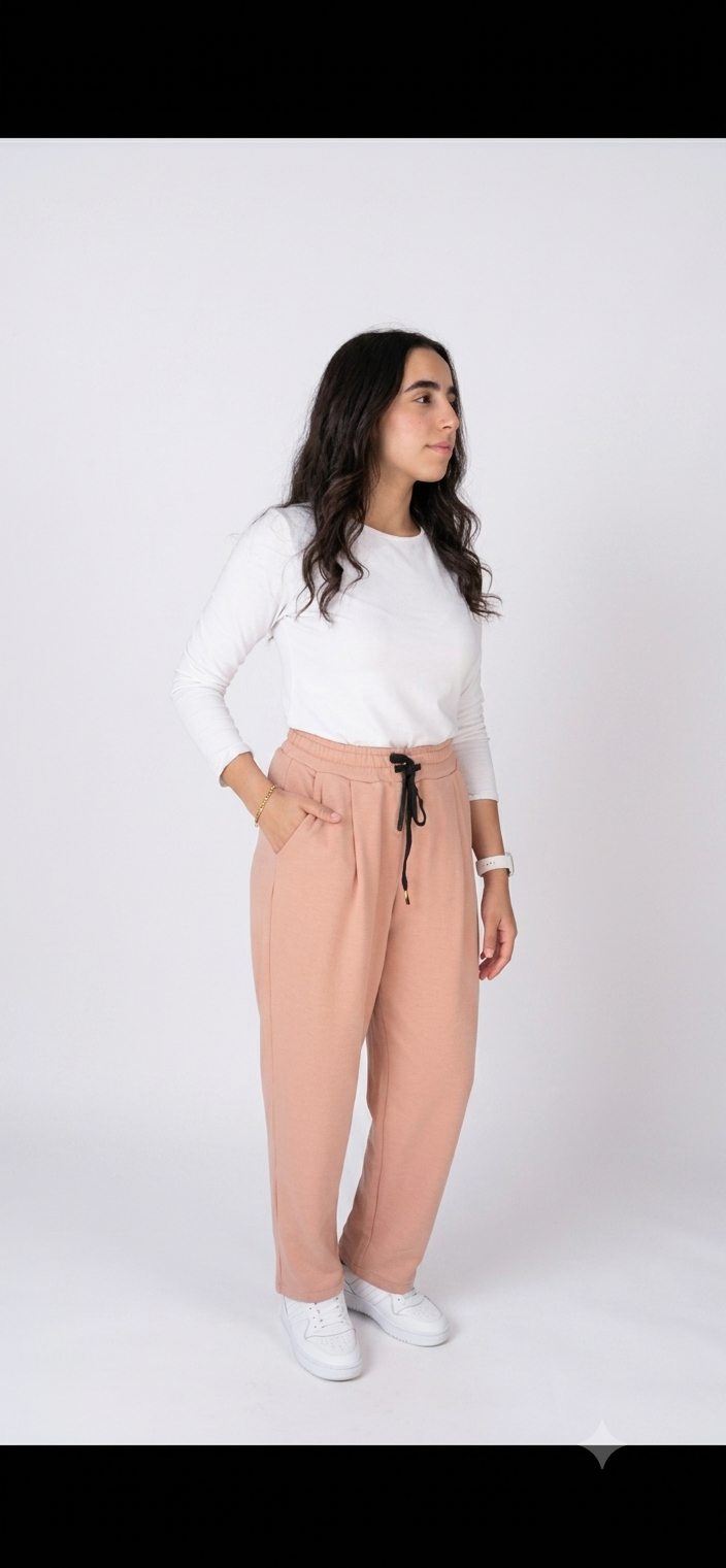 Nude Rose Pleated Sweatpants - Casual Chic