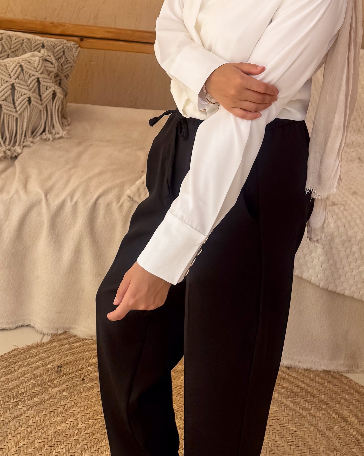 Pleated Black Pants
