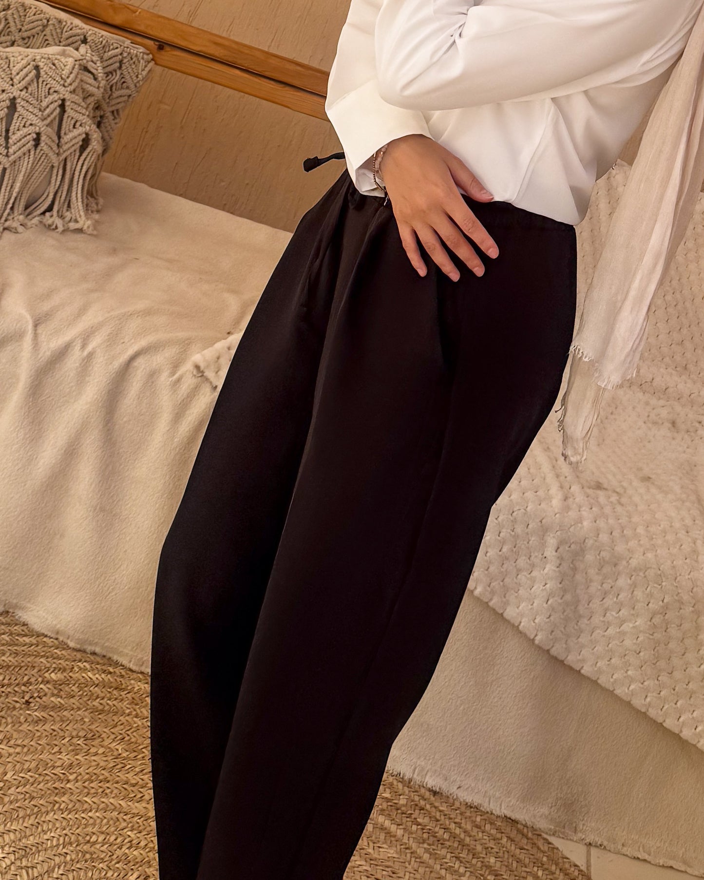 Pleated Black Pants
