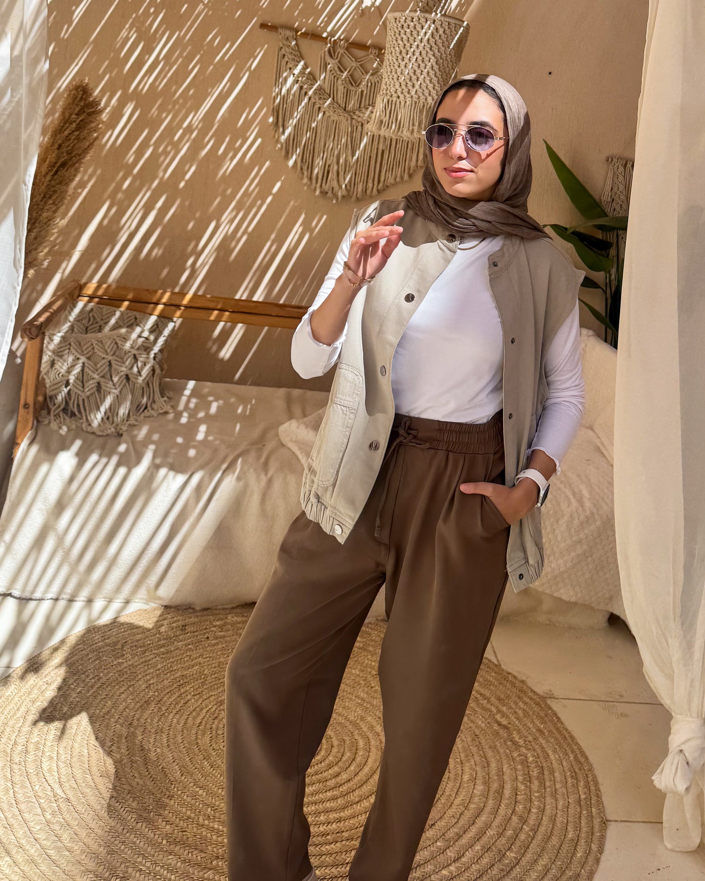 Pleated Brown Pants