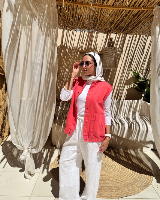 Coral Orange Summer Vest