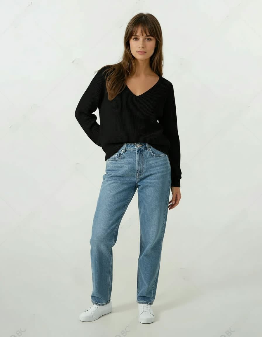 Black V Neck Sweater